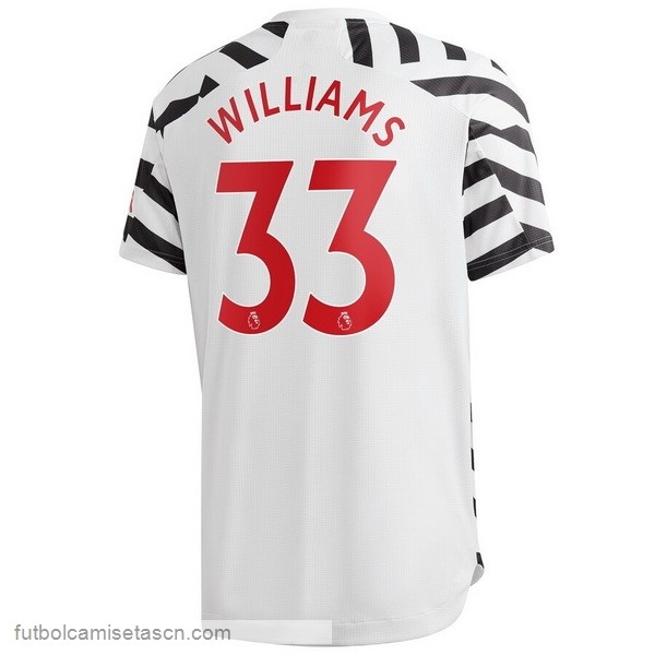 Camiseta Manchester United NO.33 Williams 3ª 2020/21 Blanco